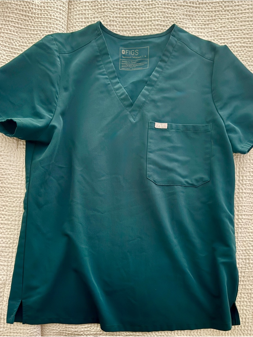 Figs Catarina Scrub Top M Carribean Blue